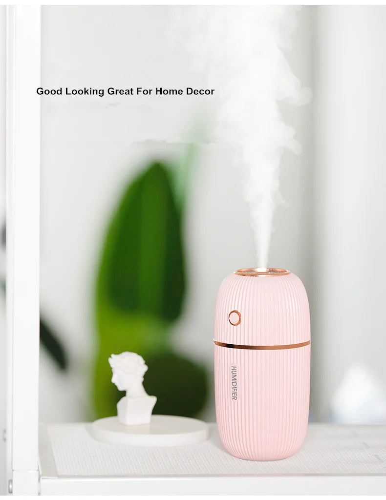 Humidifier Ultrasonic USB Essential Oil Diffuser Romantic Color Night Lamp