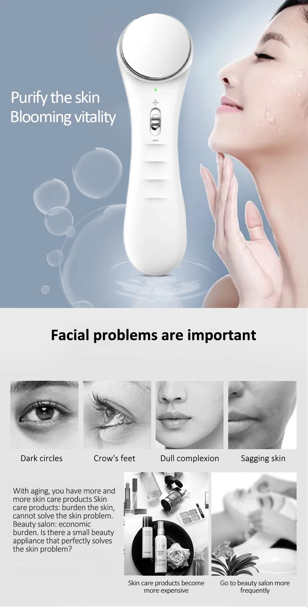 Facial Mesotherapy Electroporation RF&EMS Radio Frequency Photon Face Lifting Tighten Wrinkle Removal machine