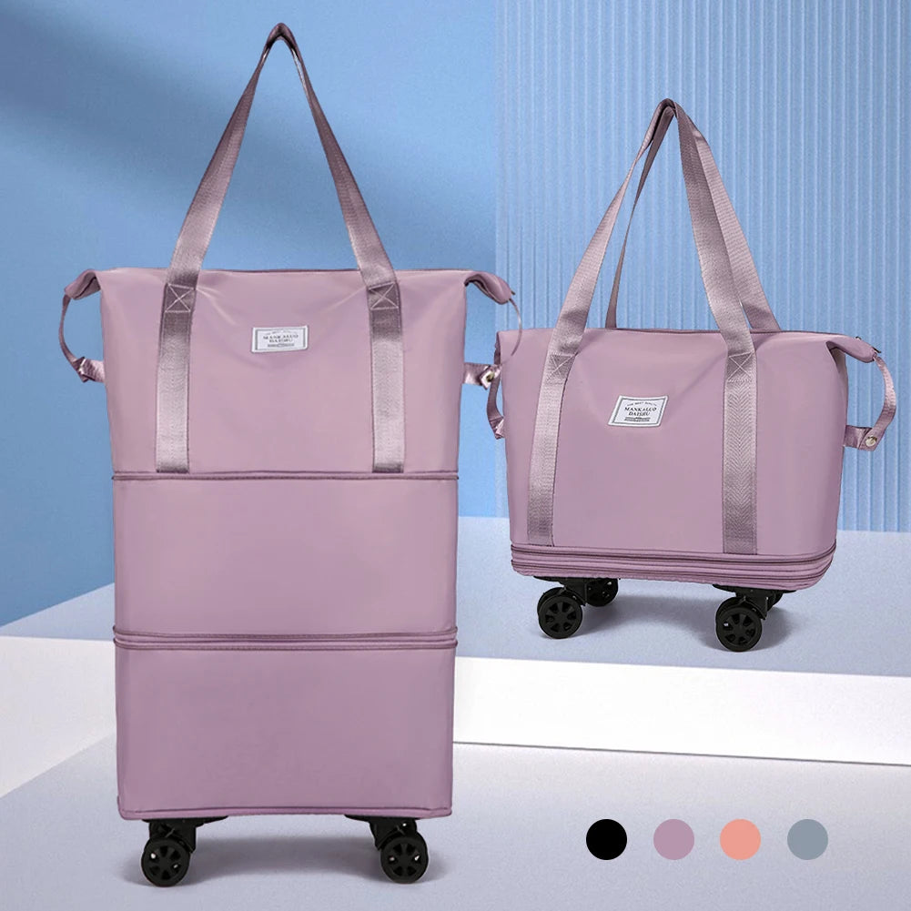 Folding Luggage Bags Expandable Rolling with Wheels and a Large Capacity