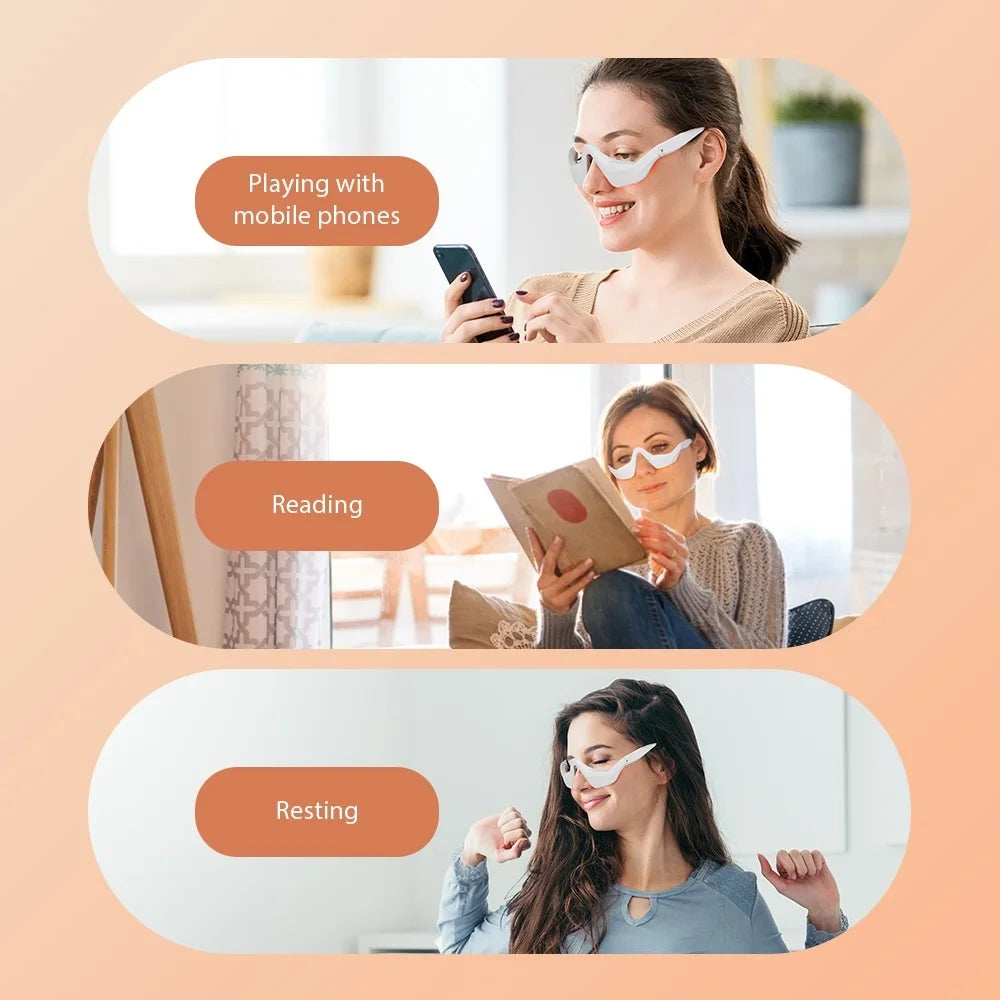 Eye Massager Glasses with Red Light therapy and EMS energy