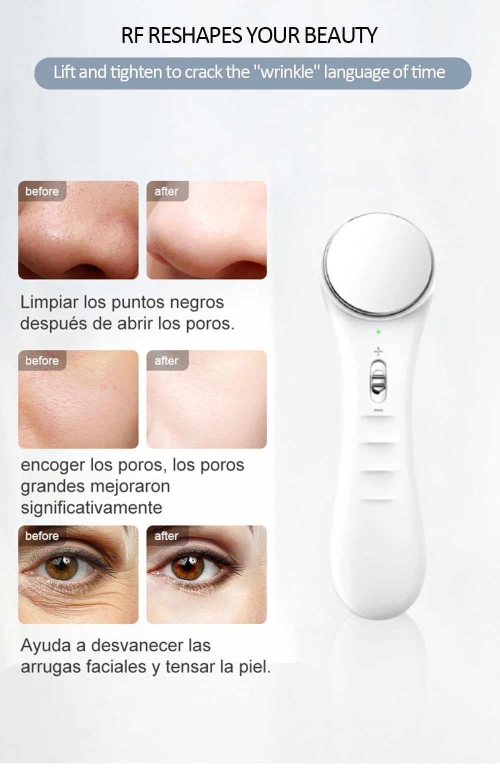 Facial Mesotherapy Electroporation RF&EMS Radio Frequency Photon Face Lifting Tighten Wrinkle Removal machine