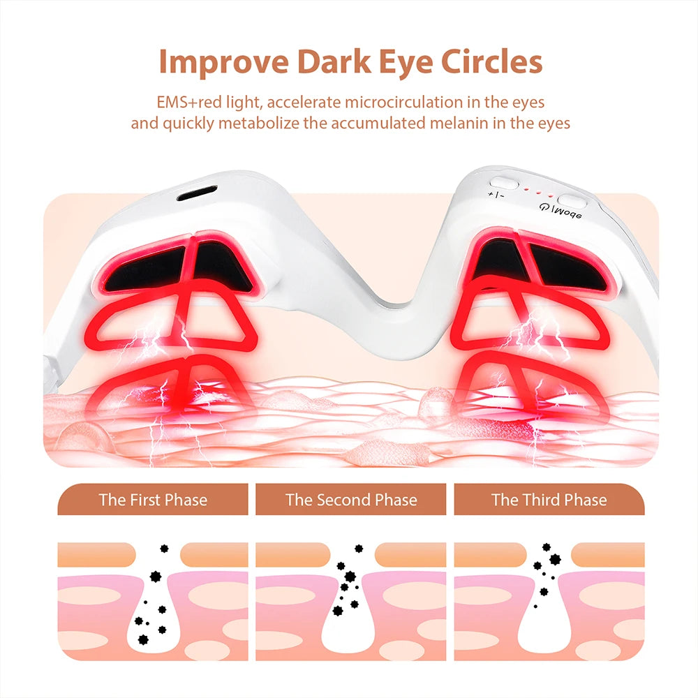 Eye Massager Glasses with Red Light therapy and EMS energy