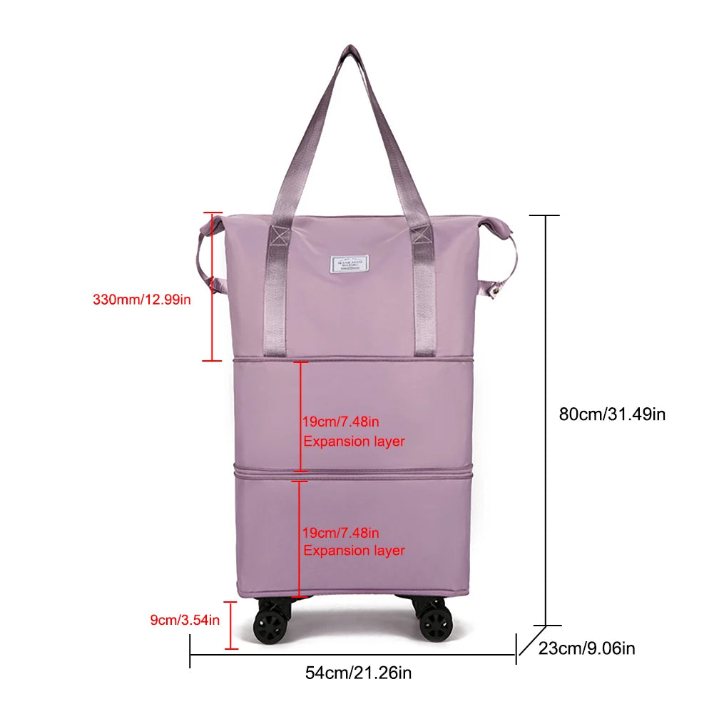 Folding Luggage Bags Expandable Rolling with Wheels and a Large Capacity