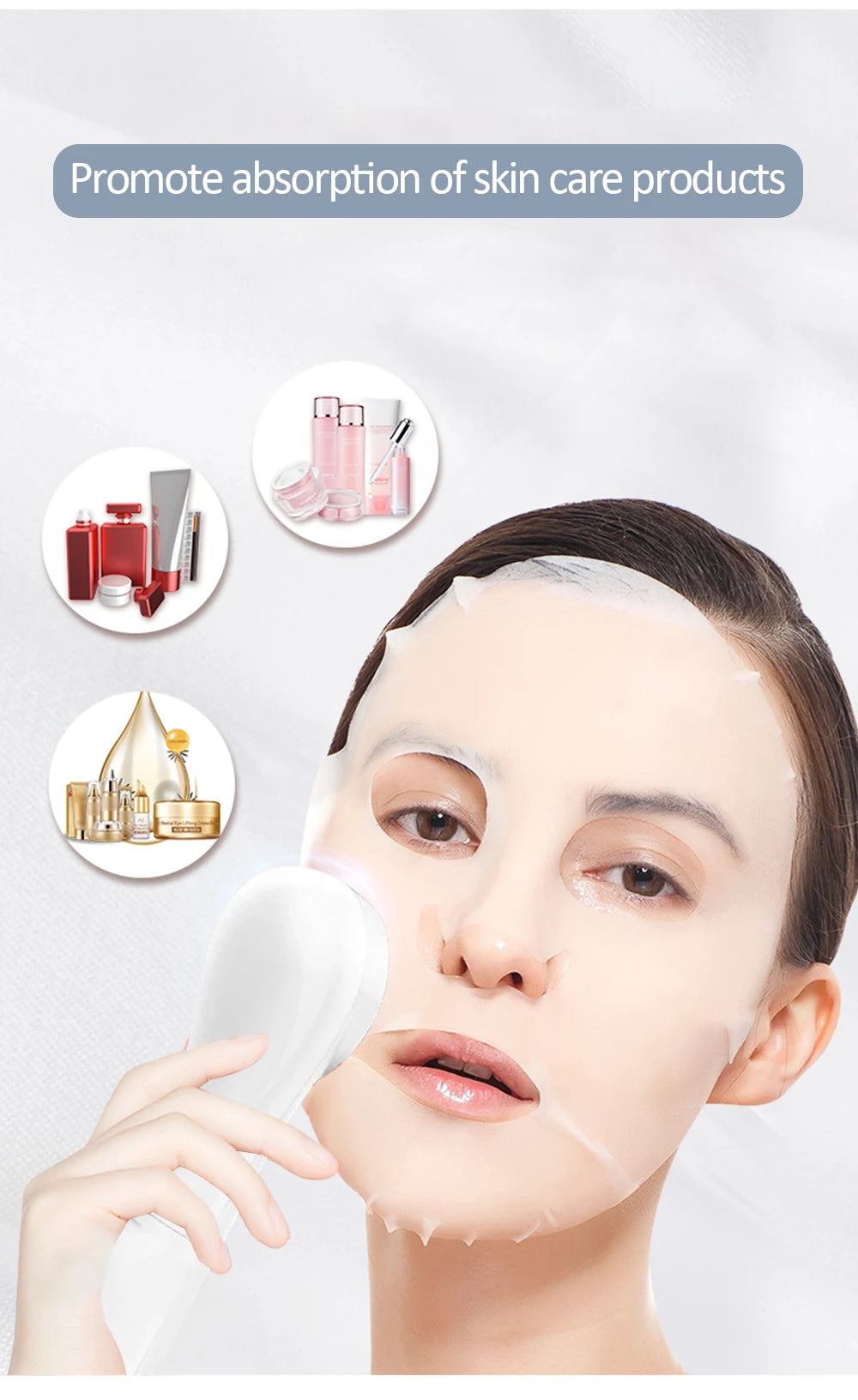 Facial Mesotherapy Electroporation RF&EMS Radio Frequency Photon Face Lifting Tighten Wrinkle Removal machine