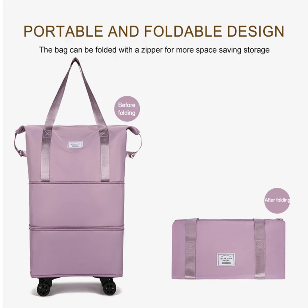 Folding Luggage Bags Expandable Rolling with Wheels and a Large Capacity