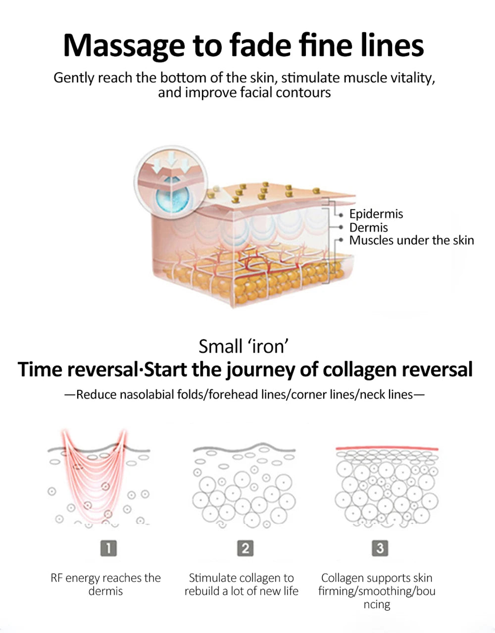 Facial Mesotherapy Electroporation RF&EMS Radio Frequency Photon Face Lifting Tighten Wrinkle Removal machine