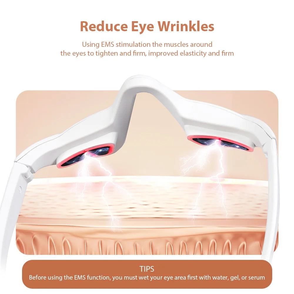 Eye Massager Glasses with Red Light therapy and EMS energy