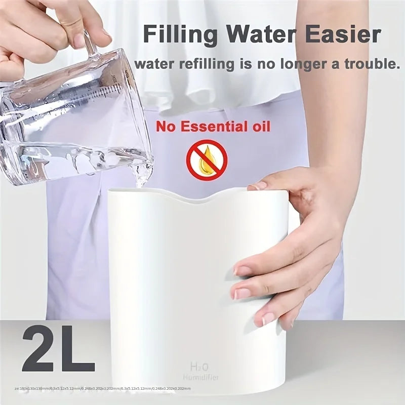 Air Humidifier with Double spray and Colorful Light