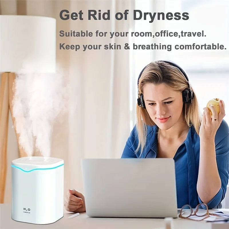Air Humidifier with Double spray and Colorful Light