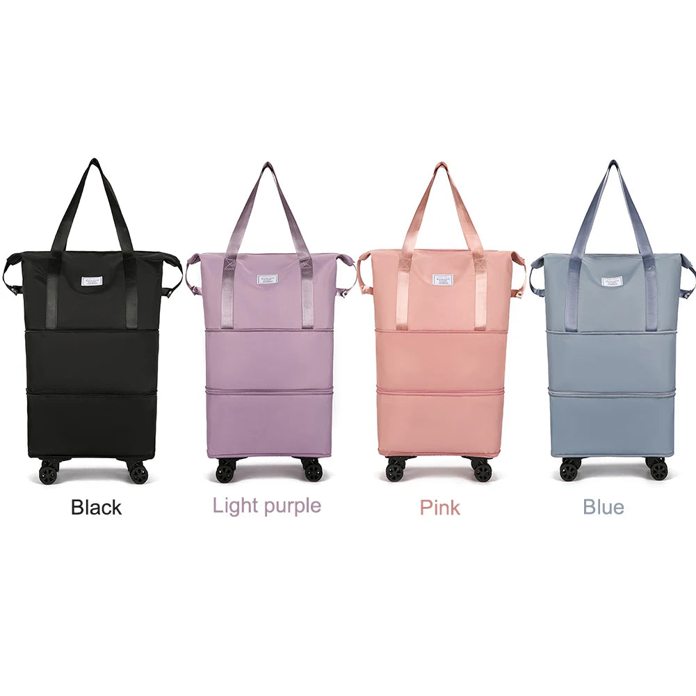 Folding Luggage Bags Expandable Rolling with Wheels and a Large Capacity